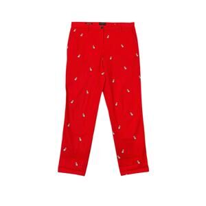 Talbots Women's Red Dog Embroidered Relaxed Chino 29.5" Inseam Pants | Size 4